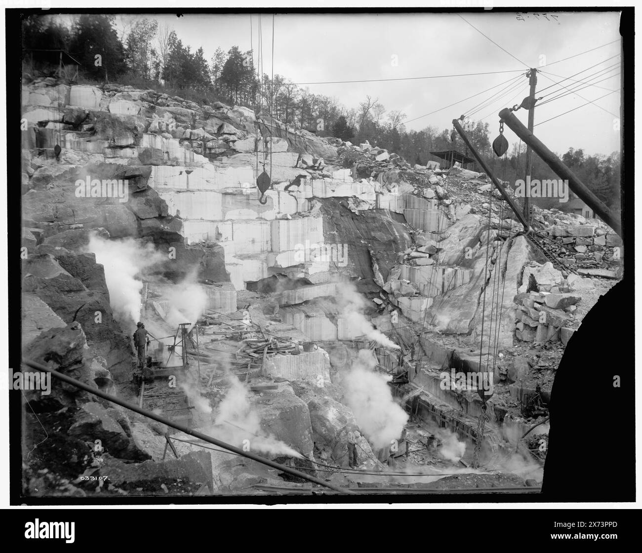 Republic Marble Quarry, près de Knoxville, Tenn., titre tiré de la veste., '787 G' sur négatif., Detroit Publishing Co. No. 033107., Gift ; State Historical Society of Colorado ; 1949, Marble Quarrying. , États-Unis, Tennessee, Knoxville. Banque D'Images