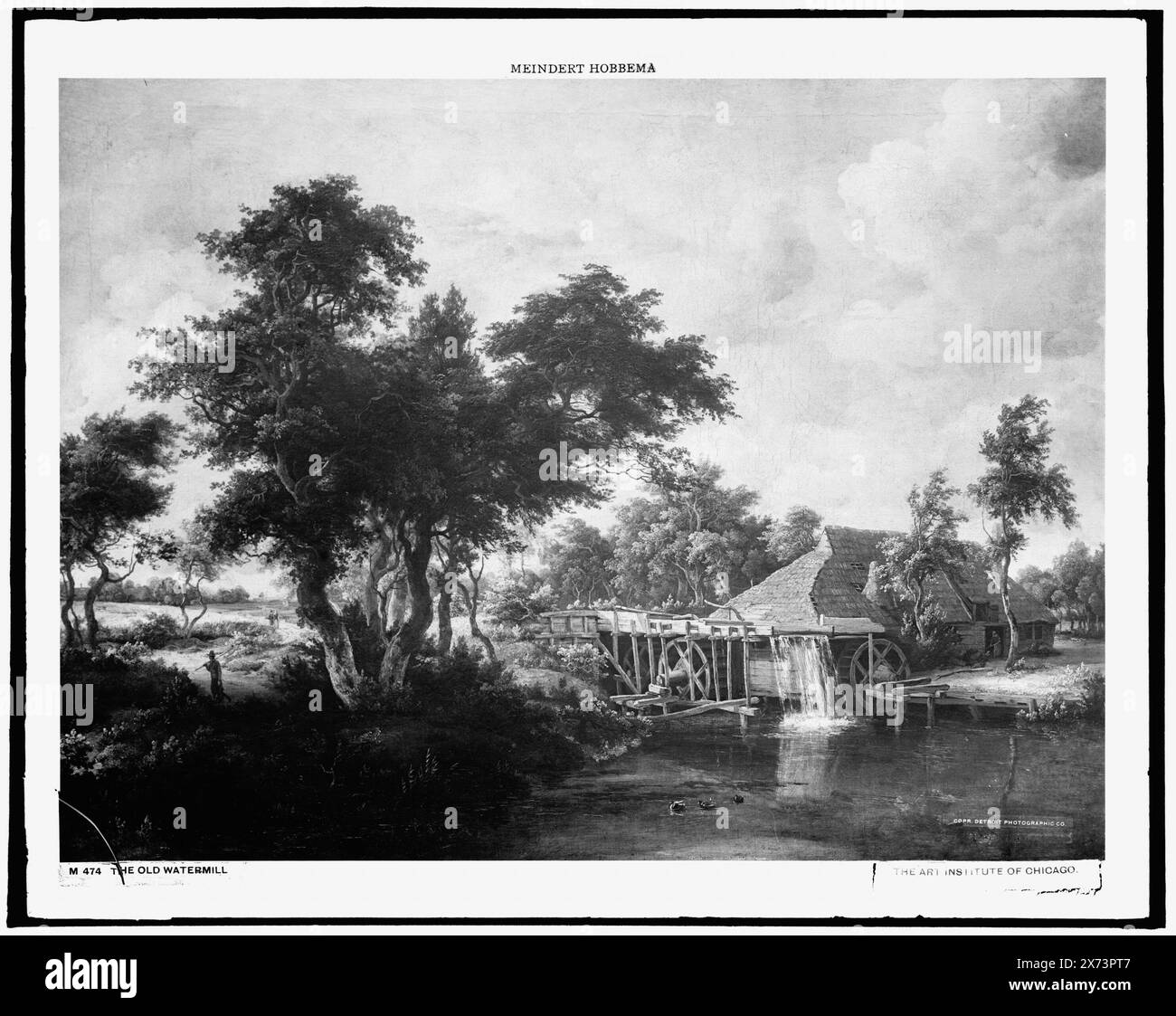 Le vieux moulin à eau, date basée sur Detroit, Thistle Publications (1912)., photographie d'une peinture à l'Art Institute of Chicago., Detroit Publishing Co. No. M 474., Gift ; State Historical Society of Colorado ; 1949, Water Mills. Banque D'Images