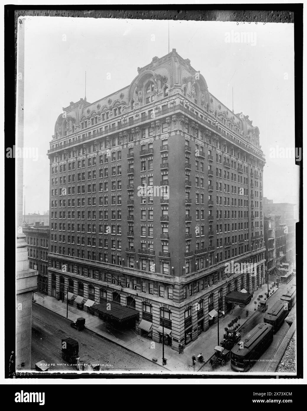 Hotel Sherman, Chicago, Ill., Detroit Publishing Co. No. 072292., Gift ; State Historical Society of Colorado ; 1949, Hôtels. , États-Unis, Illinois, Chicago. Banque D'Images