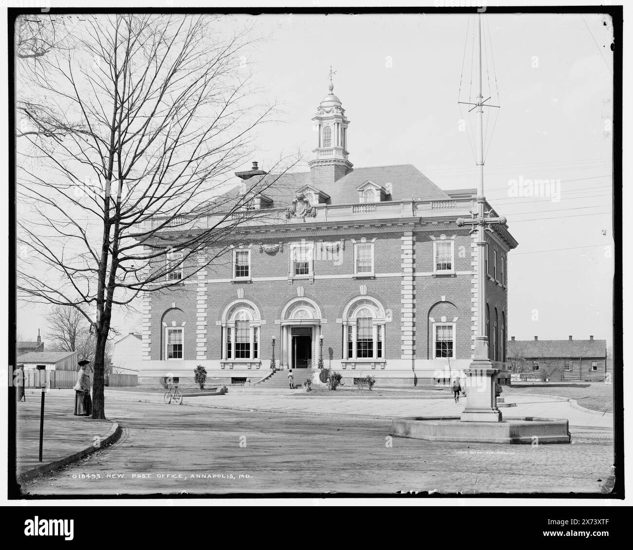 Nouveau bureau de poste, Annapolis, Md., transparent en verre correspondant (avec le même code de série) disponible sur vidéodisque cadre 1A-30327., '2488 G' sur négatif., Detroit Publishing Co. No. 018493., Gift ; State Historical Society of Colorado ; 1949, Post Offices. , États-Unis, Maryland, Annapolis. Banque D'Images