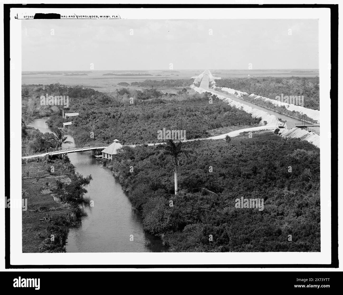 Canal de drainage et Everglades, Miami, Fla., probablement vue depuis la tour car Dale., Detroit Publishing Co. No. 072404., Gift ; State Historical Society of Colorado ; 1949, Canals. , Wetlands. , États-Unis, Floride, Miami. , États-Unis, Floride, Everglades. Banque D'Images