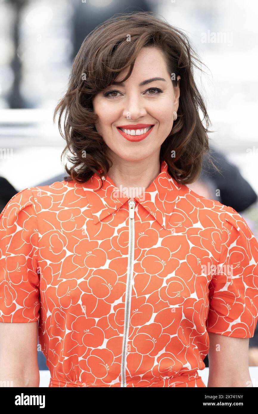 Cannes, France. 17 mai 2024. Aubrey Plaza assiste au Megalopolis Photocall au 77e Festival annuel de Cannes au Palais des Festivals le 17 mai 2024 à Cannes. Photo de David NIVIERE/ABACAPRESS. COM Credit : Abaca Press/Alamy Live News Banque D'Images