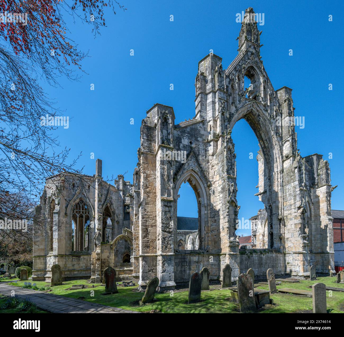 Les ruines de Howden Minster, Howden, Yorkshire, Angleterre, Royaume-Uni Banque D'Images