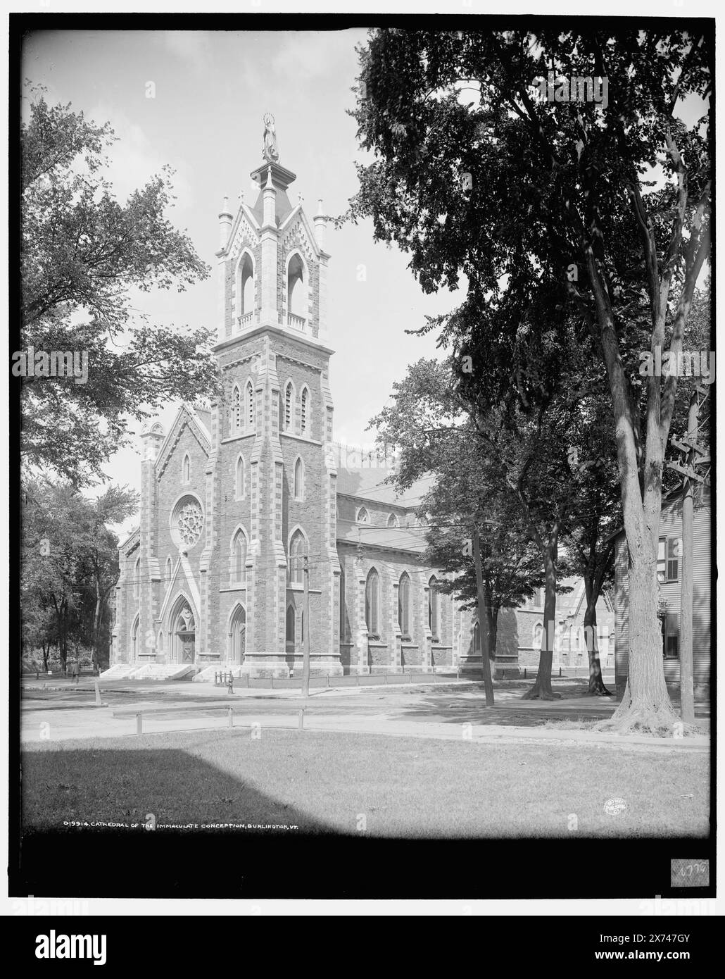 Cathédrale de l'Immaculée conception, Burlington, Vt., '3662' sur négatif., Detroit Publishing Co. No. 019914., Gift ; State Historical Society of Colorado ; 1949, Cathedrals. , États-Unis, Vermont, Burlington. Banque D'Images