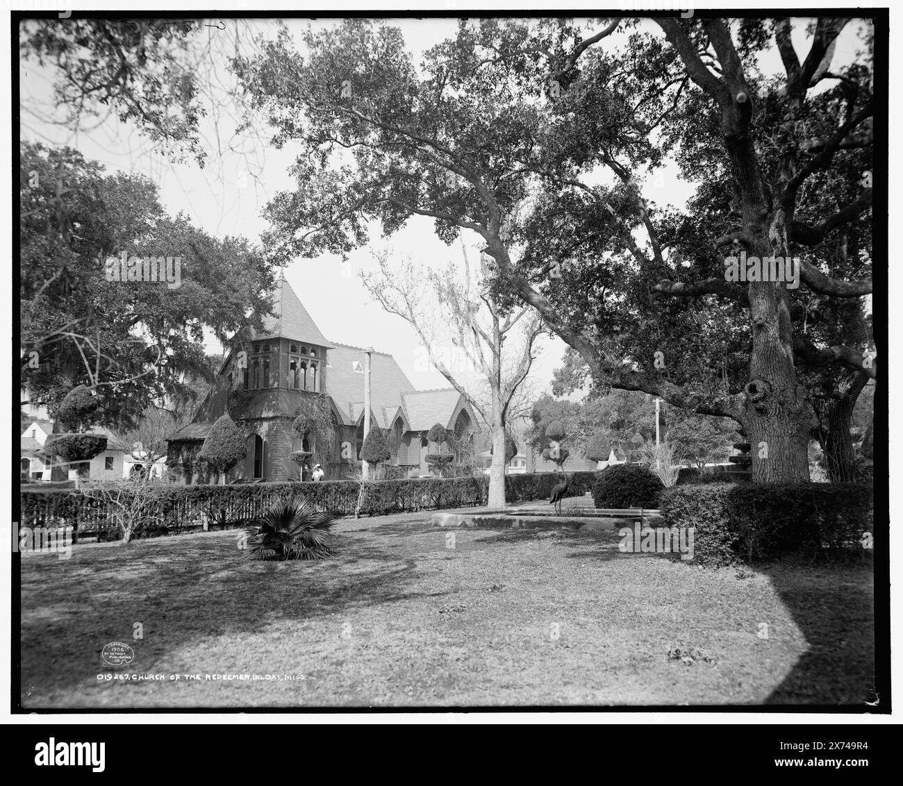 Church of the Rédempteur, Biloxi, Miss., 'G 3705' sur négatif., Detroit Publishing Co. No. 019267., Gift ; State Historical Society of Colorado ; 1949, Churches. , États-Unis, Mississippi, Biloxi. Banque D'Images