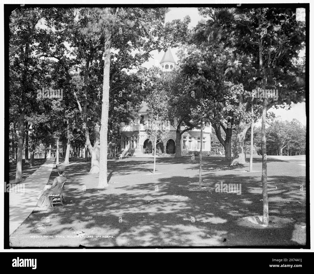 Maine State Building, Poland Spring, Me., '2930 A' sur négatif., Detroit Publishing Co. No. 019263., Gift ; State Historical Society of Colorado ; 1949, Libraries. , États-Unis, Maine, Pologne Spring. Banque D'Images