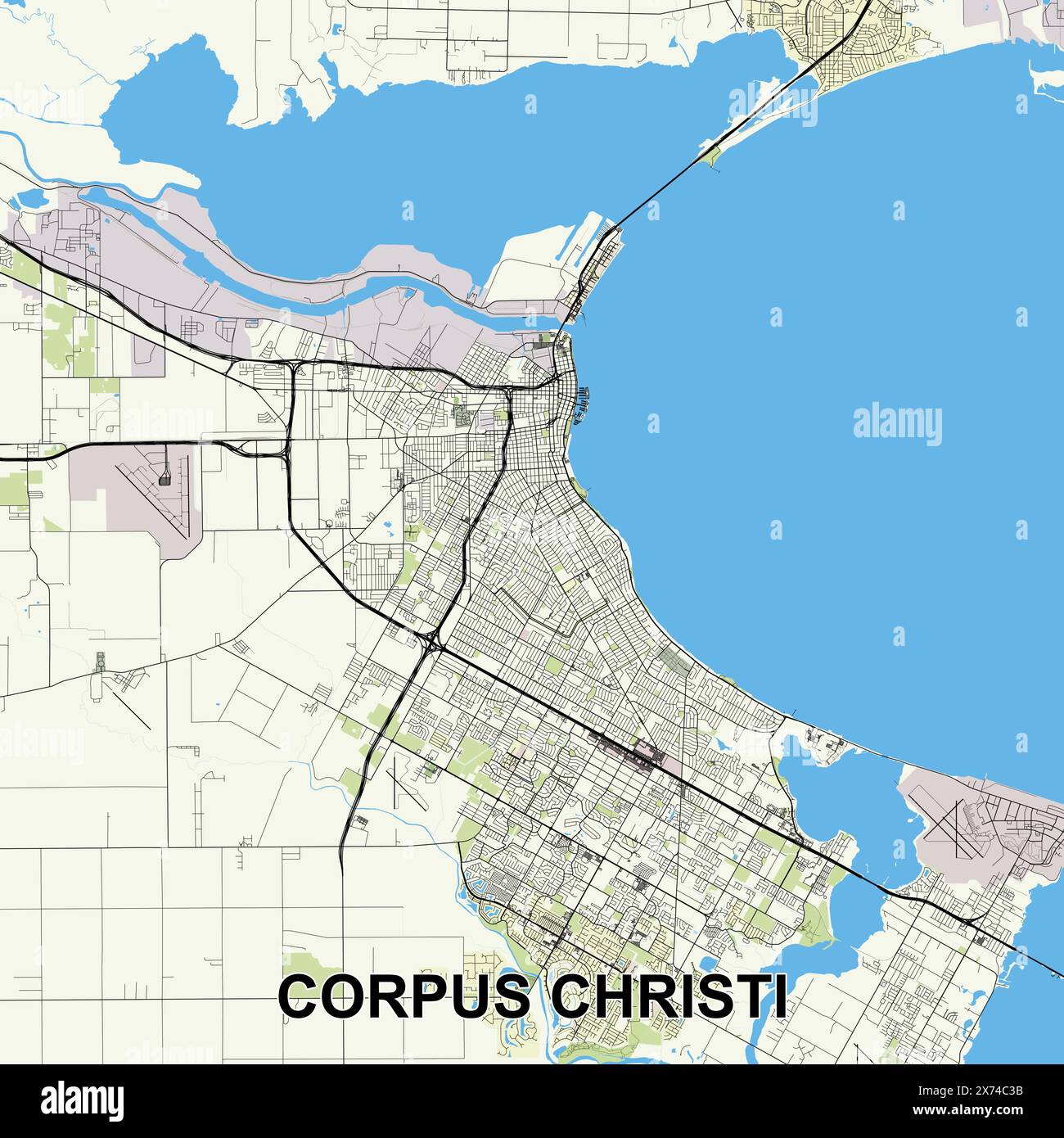 Corpus Christi, Texas, USA art poster cartographique Illustration de Vecteur