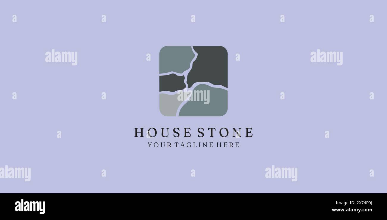 icône de vecteur de logo en pierre de maison illustration design minimaliste Illustration de Vecteur