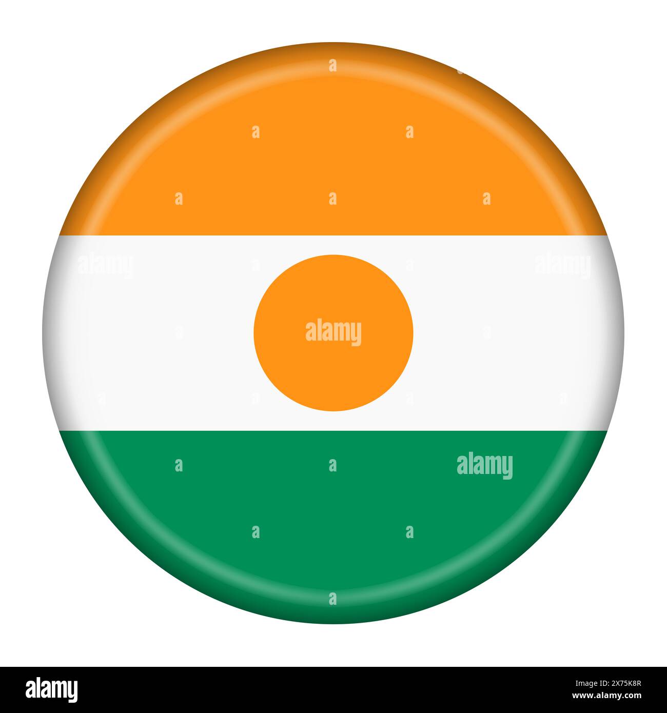 Illustration 3d du bouton drapeau Niger Banque D'Images