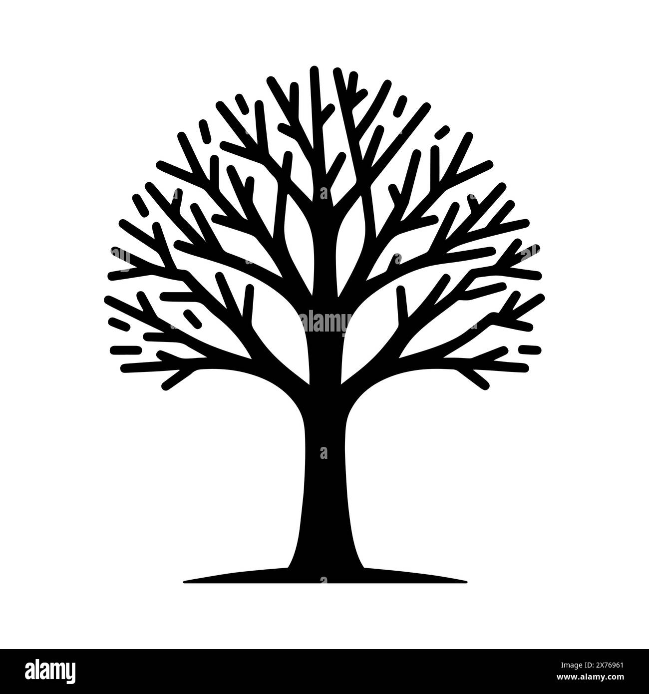 Logo arbre. Icône d'arborescence isolée. Symbole d'arbre noir avec des feuilles. Illustration vectorielle. Illustration de Vecteur