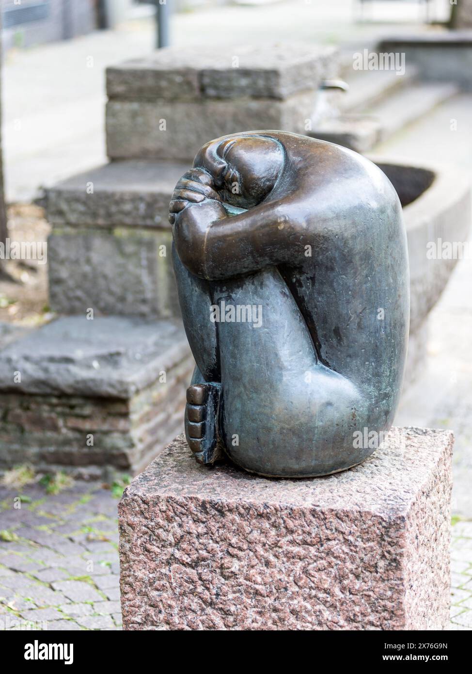 Hattingen, Allemagne - 30 juin 2023 : monument endormi dans le centre de Hattingen, Rhénanie du Nord-Westphalie, Allemagne. Hattingen est une perle dans la Ruhr Ar Banque D'Images