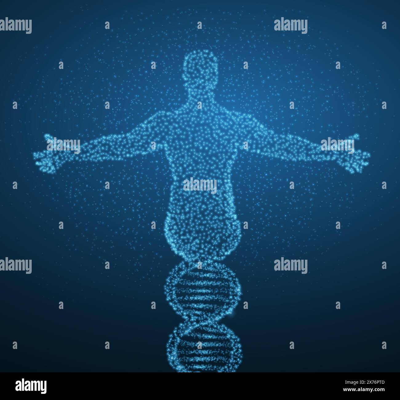 ADN humain. Technologie médicale, évolution génique, santé cellulaire, système nerveux, recherche ADN, biotechnologie moléculaire, recherche génétique, biologique cl Illustration de Vecteur