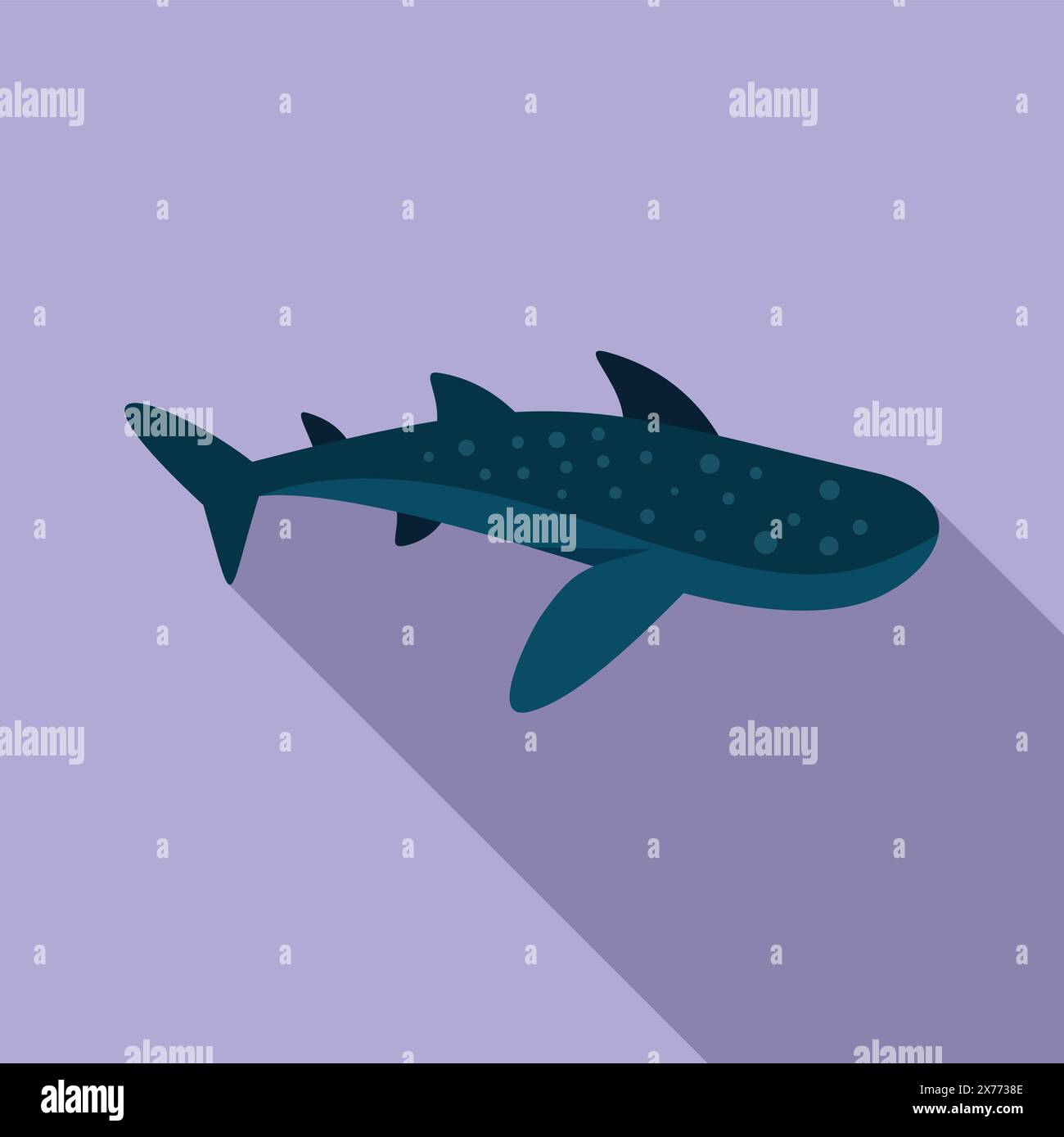 Illustration vectorielle de conception plate d'une baleine avec un fond de dégradé violet moderne Illustration de Vecteur