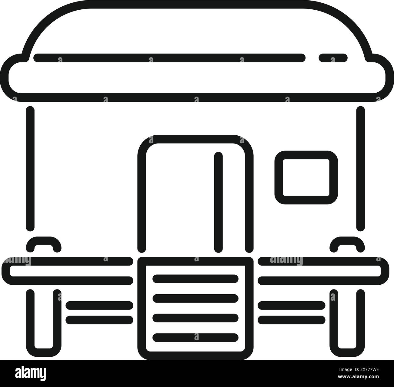 Illustration simple et minimaliste d'un arrêt de bus, adapté à diverses utilisations de conception Illustration de Vecteur
