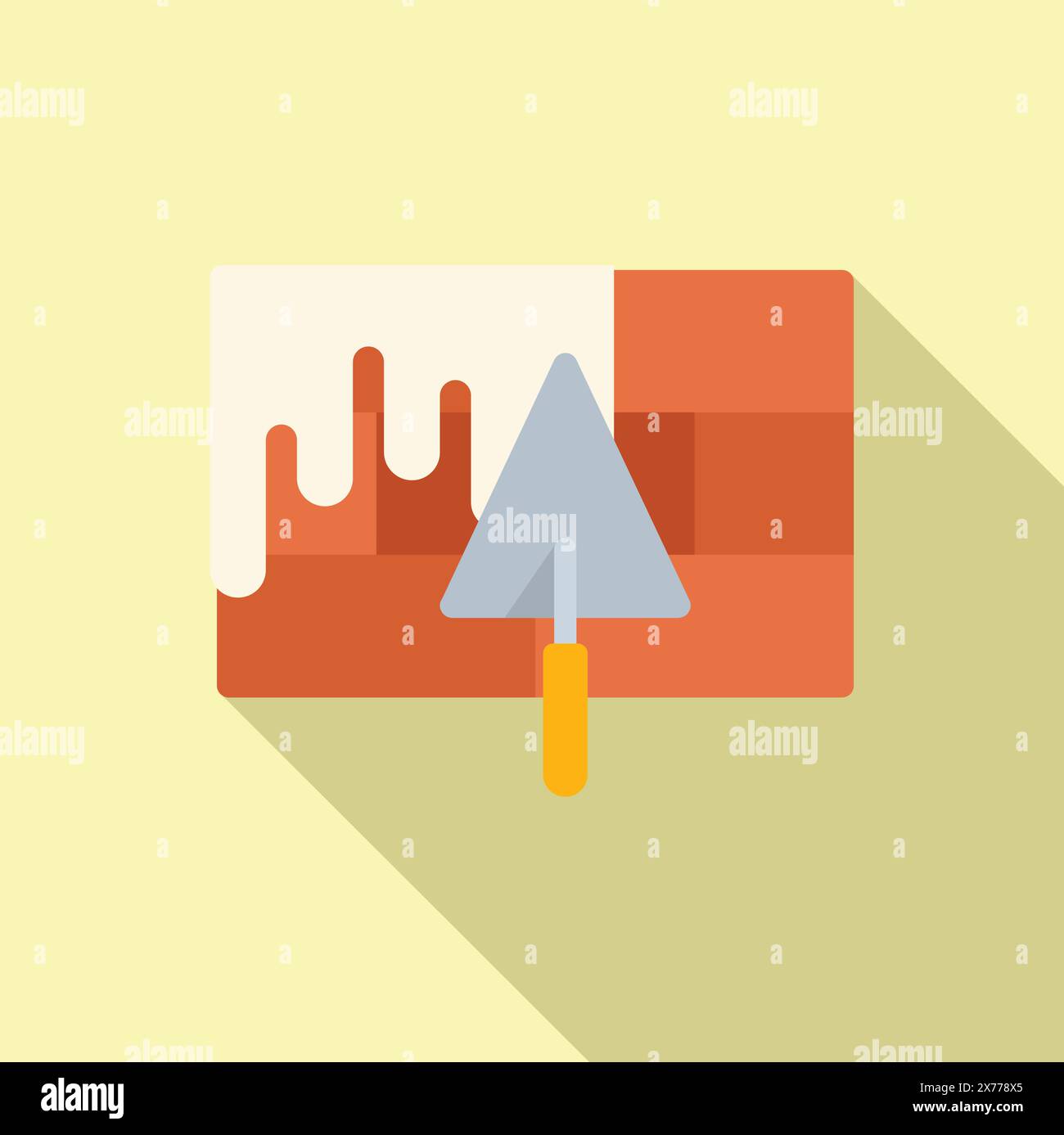 Icône minimaliste avec un échantillon de peinture abstraite et une truelle design Illustration de Vecteur