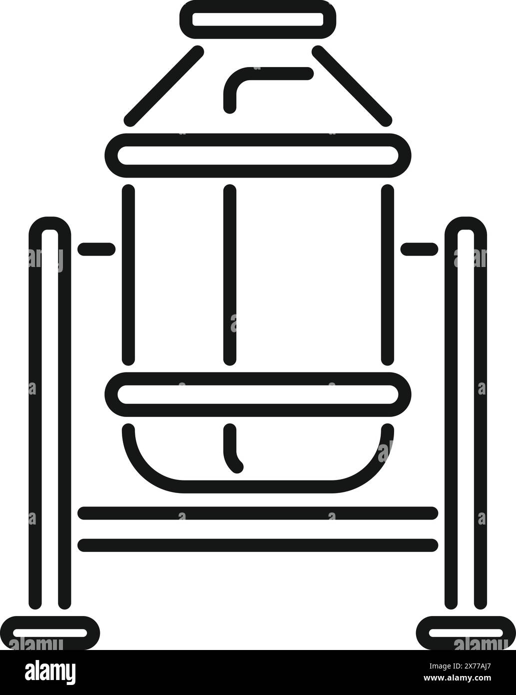 Illustration vectorielle noir et blanc d'une bouche d'incendie moderne Illustration de Vecteur