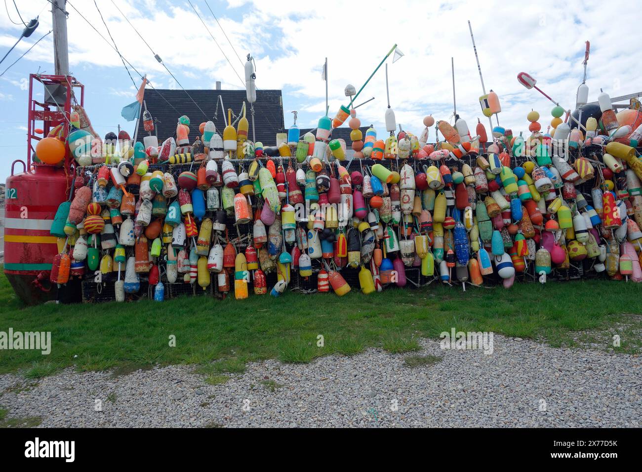 Mur de bouées de Yarmouth, yarmouth, Nouvelle-Écosse, Canada Banque D'Images