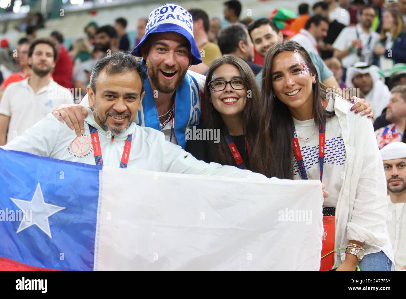 Lusail, Qatar. 28 novembre 2022. Fans du Chili lors du match entre Portugal vs Uruguay, Groupe H, Coupe du monde de la FIFA Qatar 2022. Banque D'Images