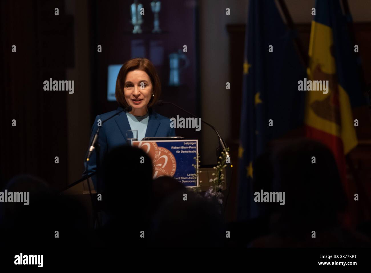 AM Samstag wurde der Robert-Blum-Preis für Demokratie an Maia Sandu, Präsidentin der Republik Moldau, verliehen. Der Preis, der mit 10,000 Euro dotiert ist, wird jährlich von der Stadt Leipzig in Erinnerung an den Revolutionär Robert Blum 1807-1848 vergeben. Blum War politisch und publizistisch von Leipzig aus tätig und trat während der Revolution 1848/49 für demokratische Rechte und gewaltfreie Veränderung der Gesellschaft ein. Preisverleihung Robert Blum Preis *** samedi, le Prix Robert Blum pour la démocratie a été décerné à Maia Sandu, Présidente de la République de Moldavie le prix, qui Banque D'Images