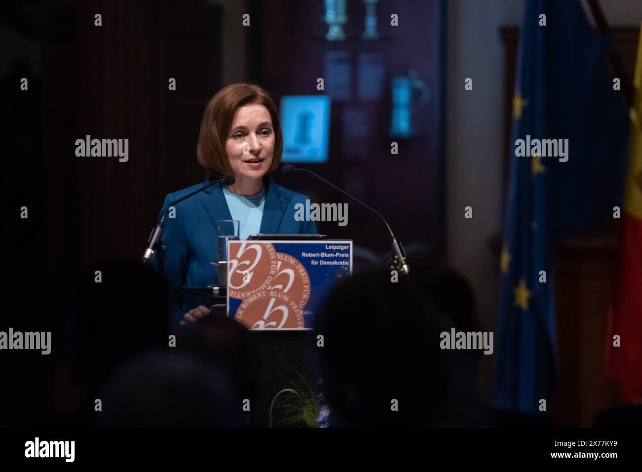 AM Samstag wurde der Robert-Blum-Preis für Demokratie an Maia Sandu, Präsidentin der Republik Moldau, verliehen. Der Preis, der mit 10,000 Euro dotiert ist, wird jährlich von der Stadt Leipzig in Erinnerung an den Revolutionär Robert Blum 1807-1848 vergeben. Blum War politisch und publizistisch von Leipzig aus tätig und trat während der Revolution 1848/49 für demokratische Rechte und gewaltfreie Veränderung der Gesellschaft ein. Preisverleihung Robert Blum Preis *** samedi, le Prix Robert Blum pour la démocratie a été décerné à Maia Sandu, Présidente de la République de Moldavie le prix, qui Banque D'Images