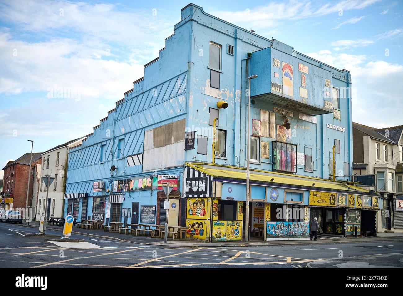 Ancien cinéma converti en bars, Blackpool, Royaume-Uni Banque D'Images
