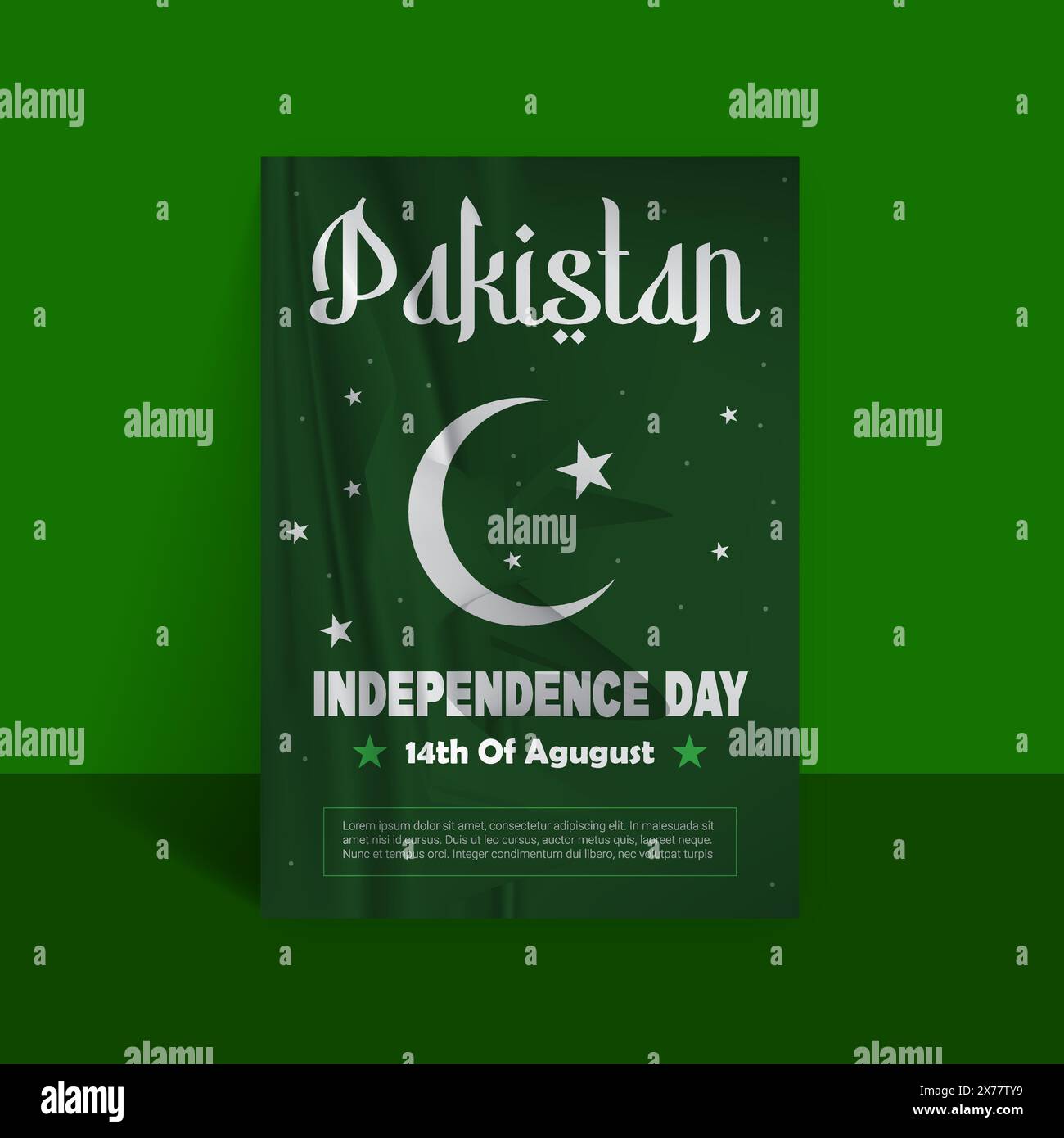 Joyeux 14 août Journée de l'indépendance pakistanaise conception de modèle de flyer Illustration de Vecteur