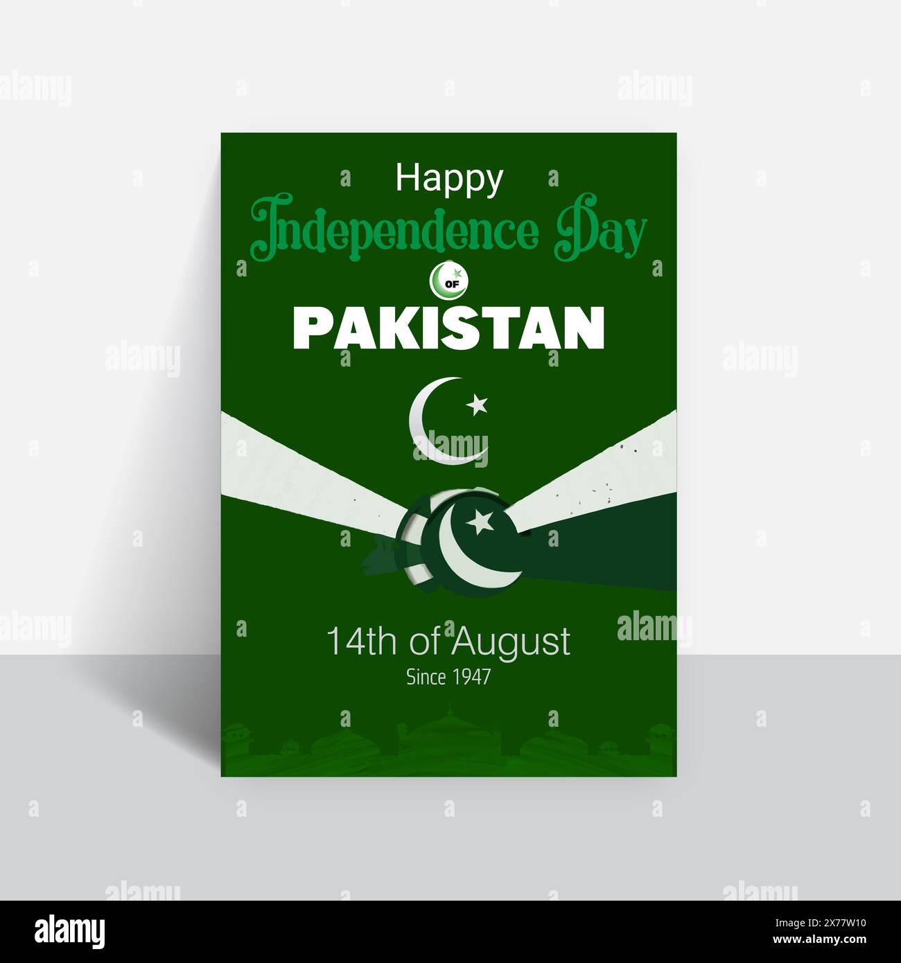 Joyeux 14 août Journée de l'indépendance pakistanaise conception de modèle de flyer Illustration de Vecteur