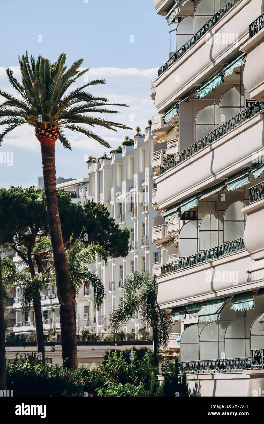 Cannes, France - 3 août 2023 : vue sur la Croisette au centre de Cannes Banque D'Images