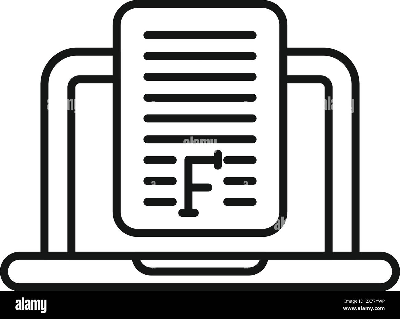 Illustration vectorielle de conception plate moderne d'une icône isolée d'article de nouvelles en ligne sur un écran d'ordinateur, représentant les médias numériques, le contenu du site Web, le journalisme et la technologie Illustration de Vecteur