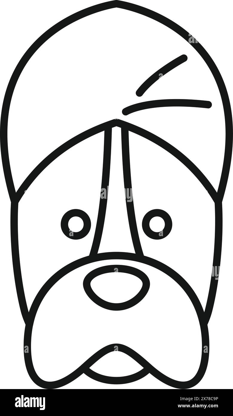 Dessin au trait simple d'un visage de bouledogue adapté à l'utilisation d'un logo ou d'un emblème Illustration de Vecteur