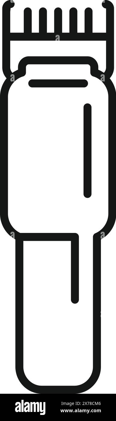 Illustration vectorielle d'une icône de tondeuse à cheveux dans un style de ligne moderne, isolé sur blanc Illustration de Vecteur
