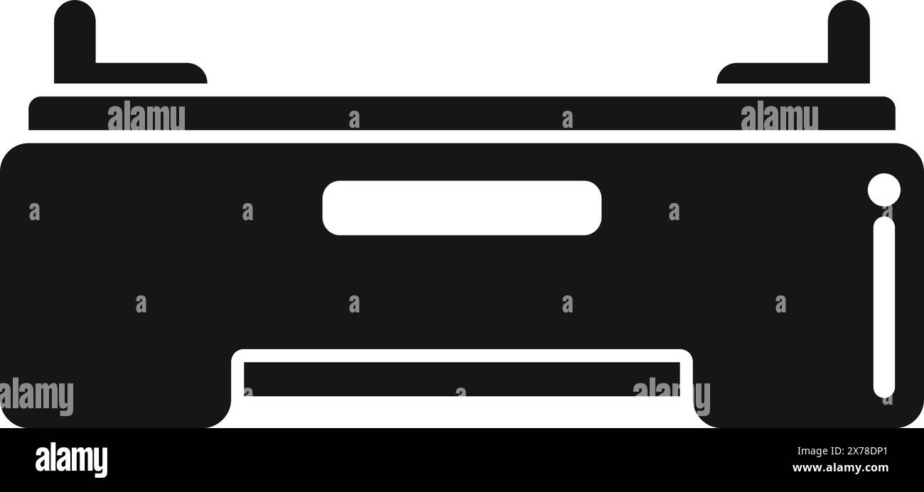 Icône graphique représentant une silhouette d'appareil photo classique dans un style épuré et minimaliste Illustration de Vecteur