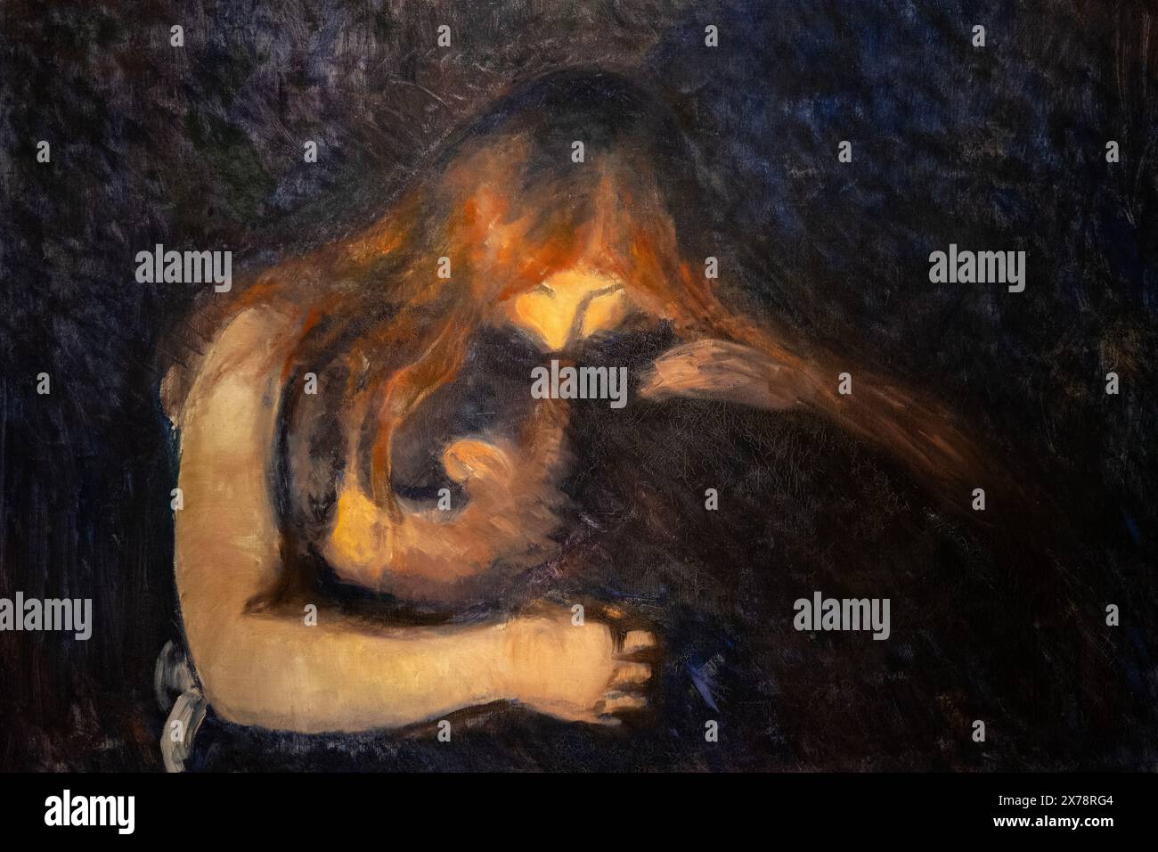 'Le vampire' (ou 'amour et douleur' 1893) par Edvard Munch au Musée d'Art de Gothenburg, Gothenburg, Suède Banque D'Images