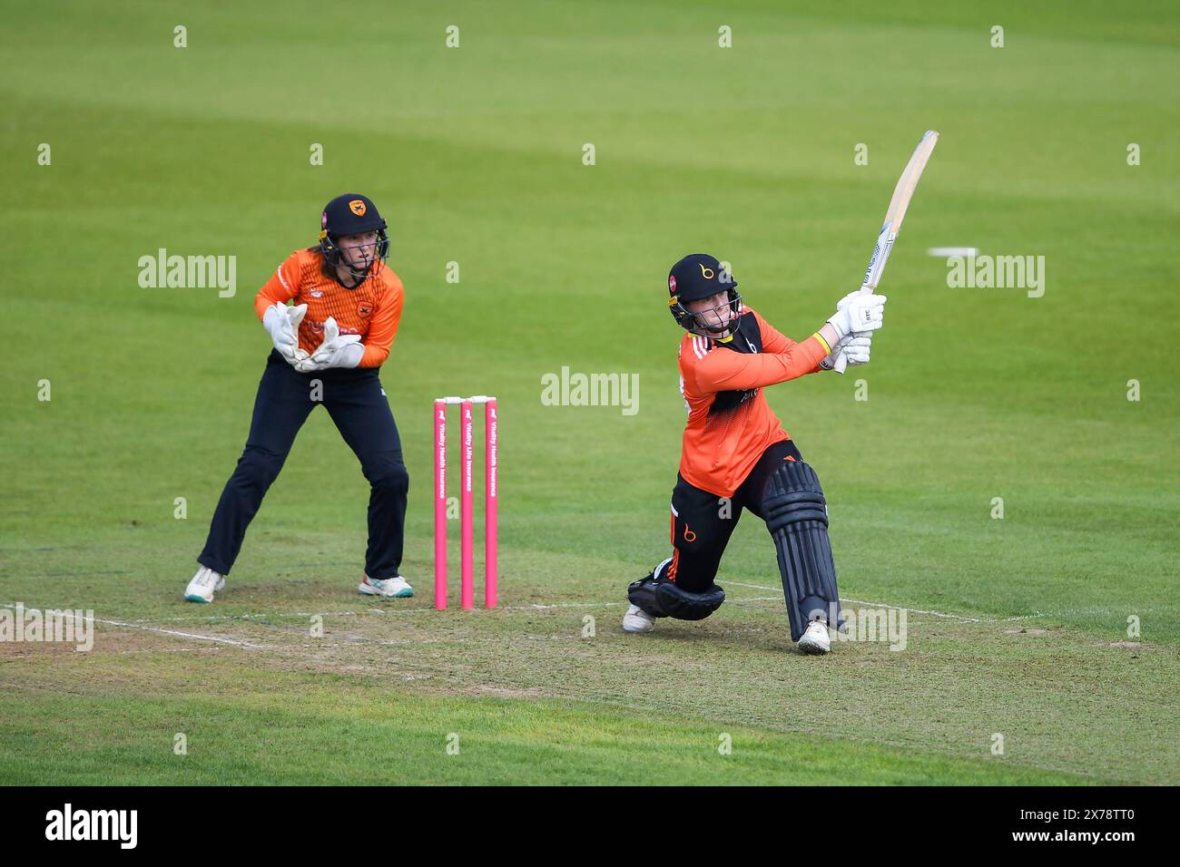 Southampton, Royaume-Uni, 18 mai 2024. Kirstie Gordon des Blaze battant lors du match de la Charlotte Edwards Cup entre les Southern Vipers et les Blaze au Utilita Bowl, Southampton. Crédit : Dave Vokes/Alamy Live News Banque D'Images