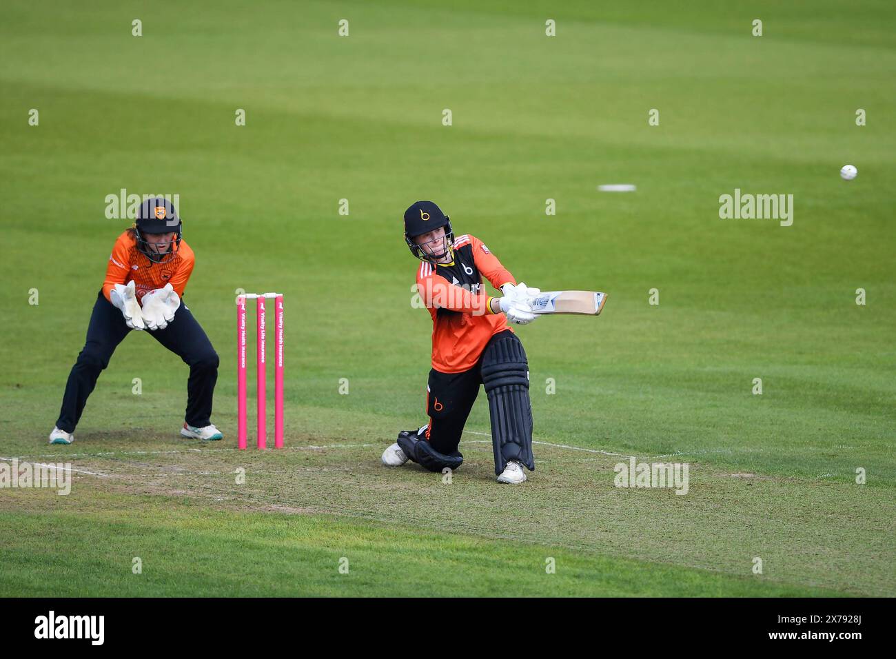 Southampton, Royaume-Uni, 18 mai 2024. Kirstie Gordon des Blaze battant lors du match de la Charlotte Edwards Cup entre les Southern Vipers et les Blaze au Utilita Bowl, Southampton. Crédit : Dave Vokes/Alamy Live News Banque D'Images