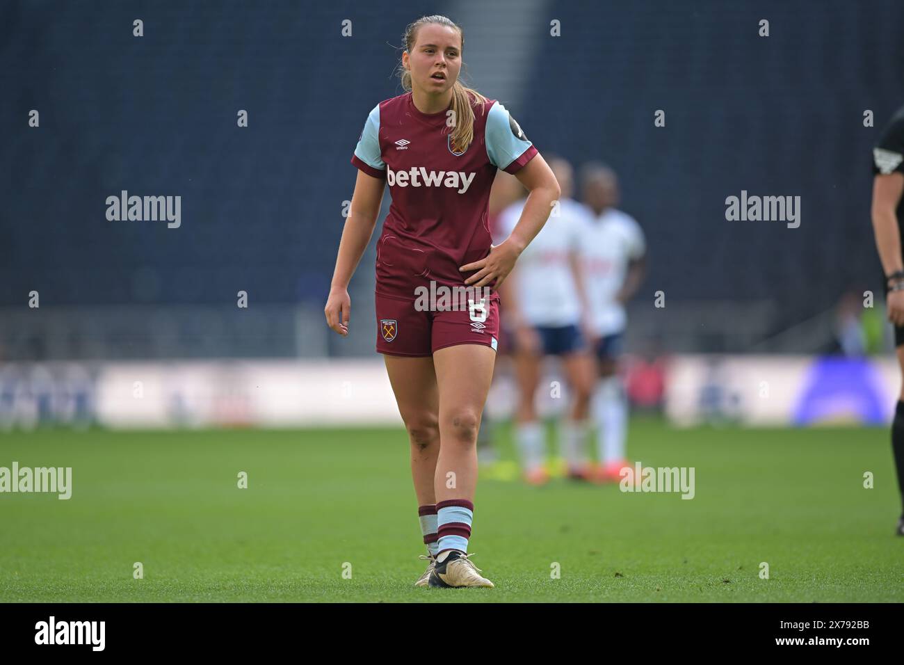 Londres, Royaume-Uni. 18 mai 2024. Emma Snerle de West Ham lors du match de Super League féminine Spurs vs West Ham au Tottenham Hotspur Stadium de Londres. Crédit : MARTIN DALTON/Alamy Live News Banque D'Images