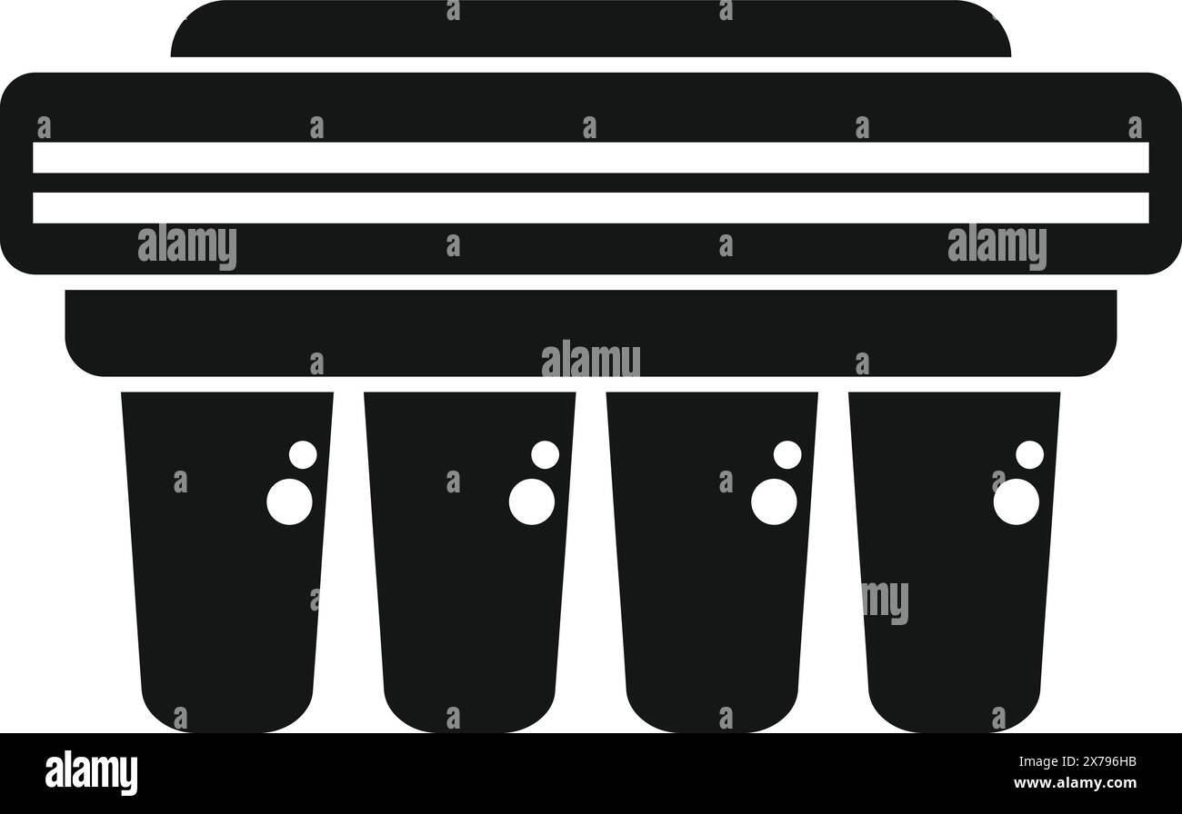Iconographie simpliste représentant une conception de machine à café filtre en monochrome Illustration de Vecteur