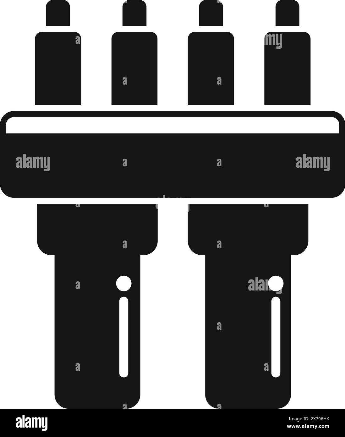 Illustration de silhouette vectorielle noire et blanche de divers adaptateurs de prise électrique Illustration de Vecteur