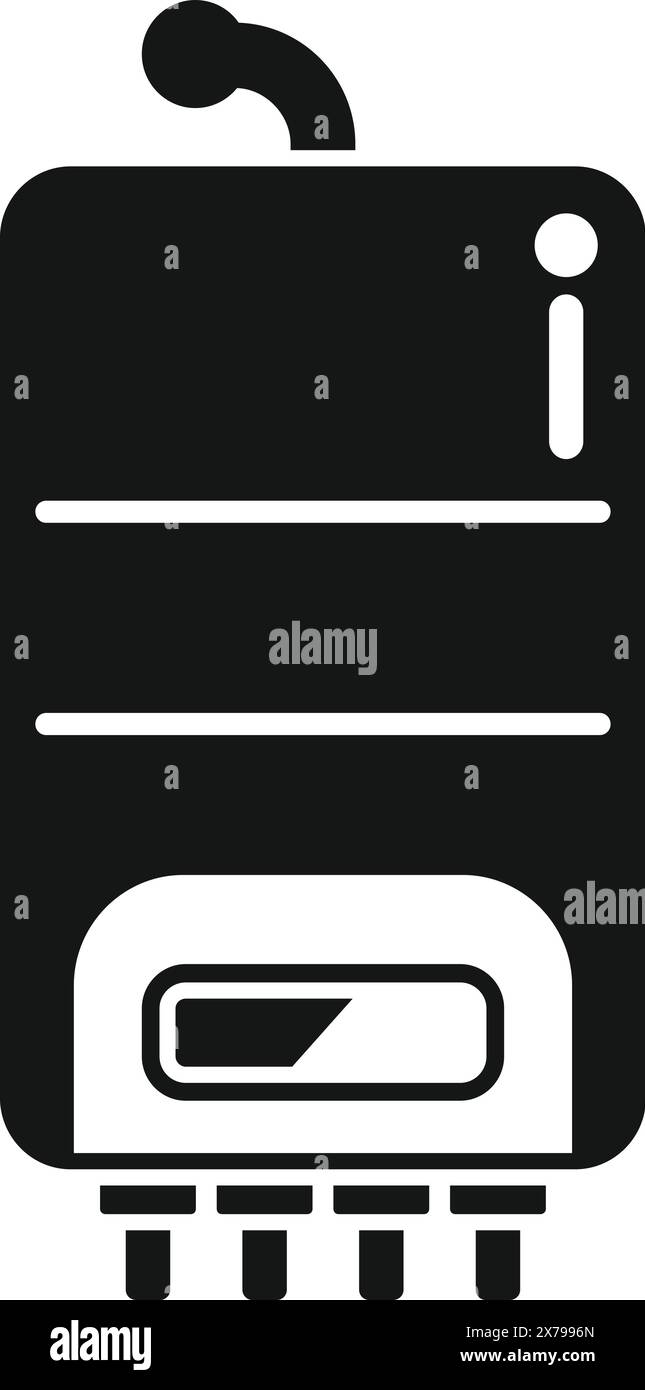 Illustration vectorielle d'une icône stylisée de chaudière à gaz, parfaite pour le web et l'impression Illustration de Vecteur