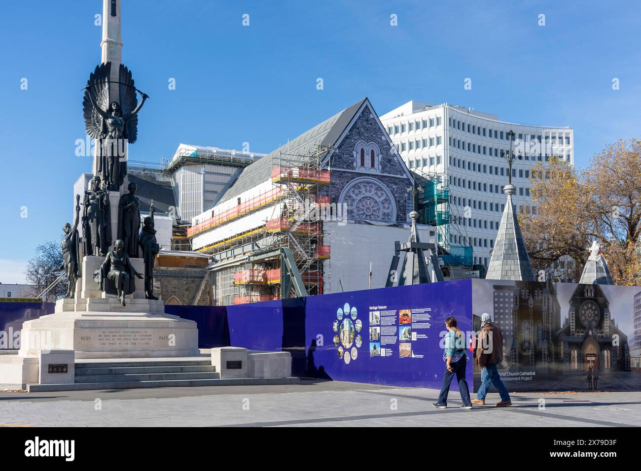 Reconstruction du tremblement de terre de la cathédrale Christ Church, Cathedral Square, Christchurch Central, Christchurch (Ōtautahi), Canterbury, nouvelle-Zélande Banque D'Images