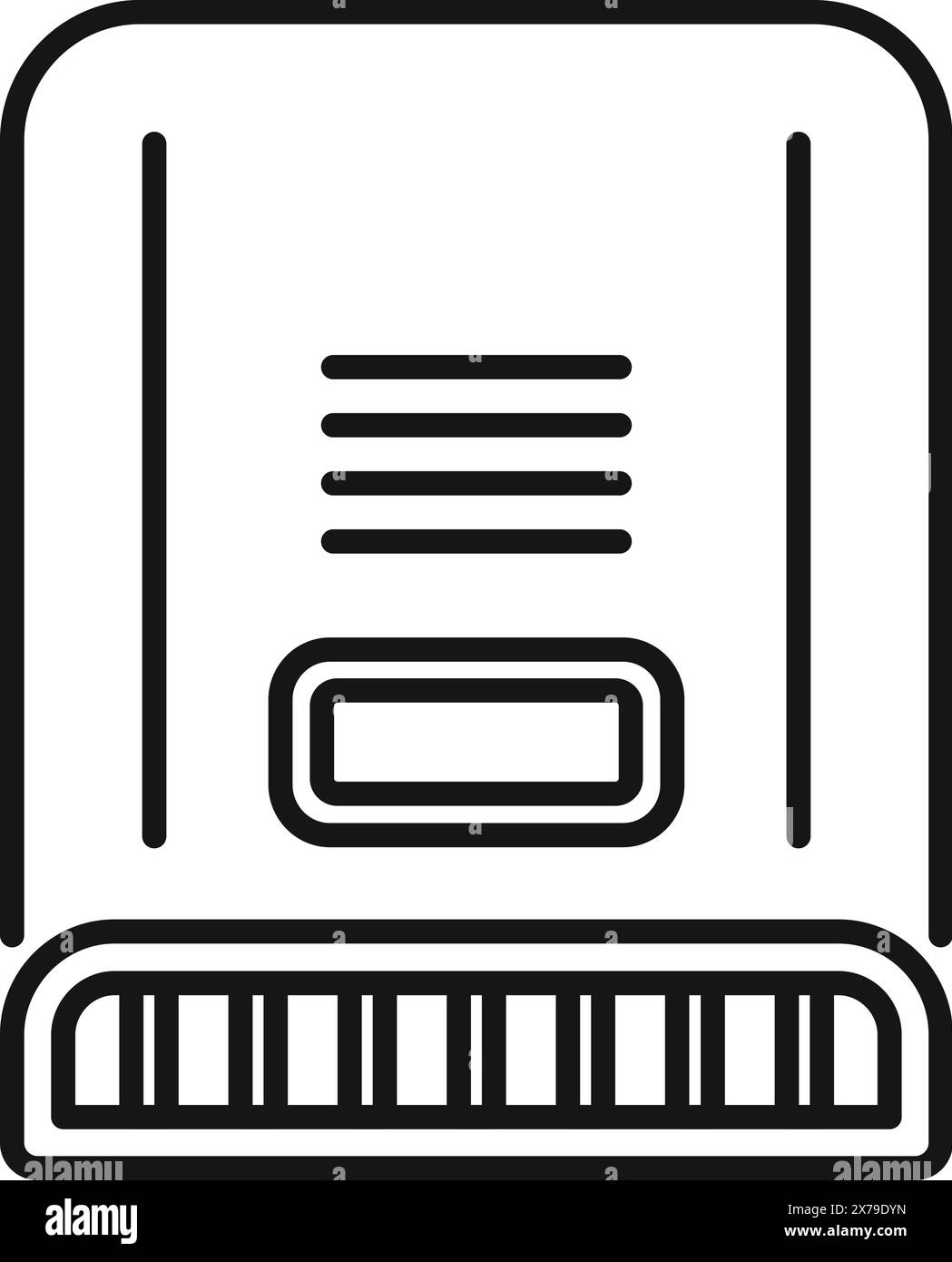 Illustration vectorielle de contour noir d'une disquette classique, symbolisant le stockage de données Illustration de Vecteur