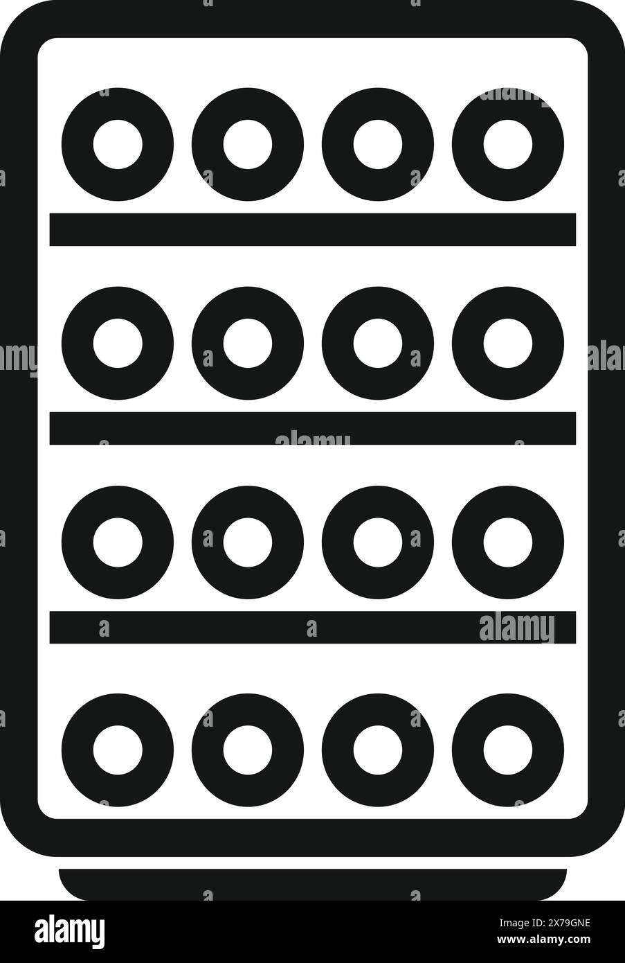 Graphique vectoriel d'une icône de paquet de blister de médicament, adapté aux conceptions à thème médical Illustration de Vecteur