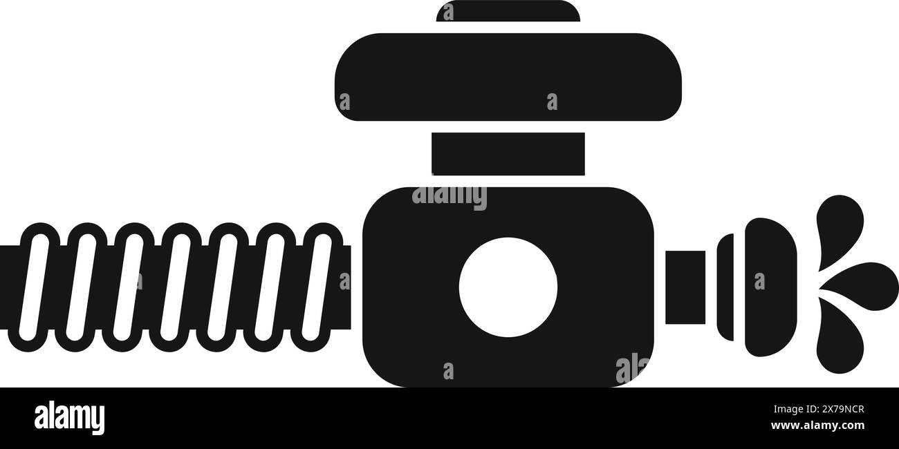 Illustration vectorielle d'une icône simple d'arroseur d'eau monté sur ressort, parfait pour les thèmes de jardinage Illustration de Vecteur