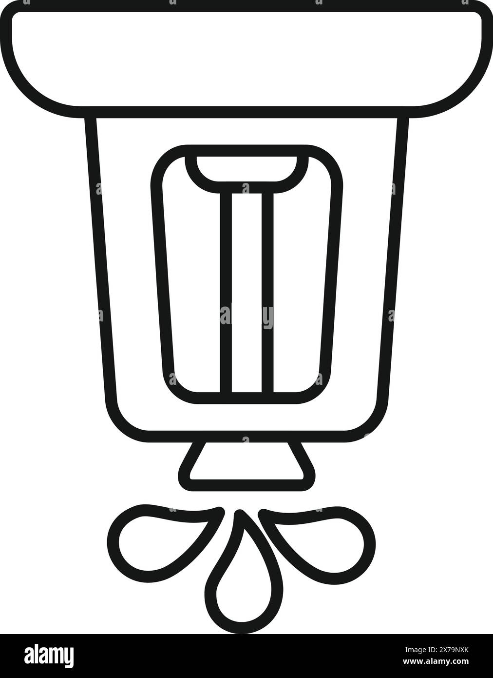 Image vectorielle en noir et blanc d'un lampadaire classique dans un style minimaliste d'art au trait Illustration de Vecteur