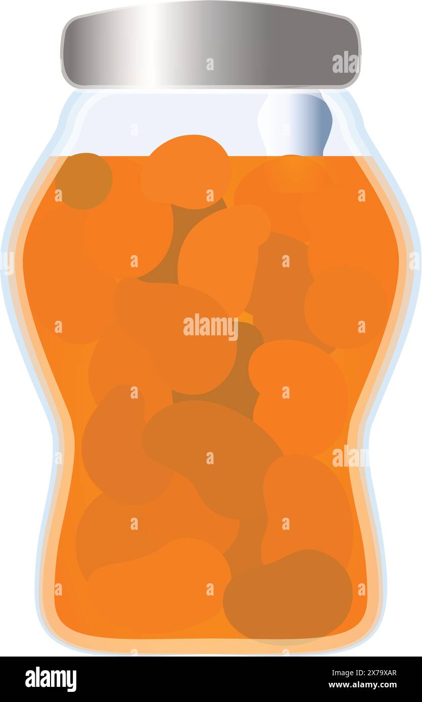 Illustration colorée d'un pot en verre scellé rempli d'abricots conservés, isolé sur blanc Illustration de Vecteur Illustration colorée d'un pot en verre scellé rempli d'abricots conservés, isolé sur blanc Illustration de Vecteur