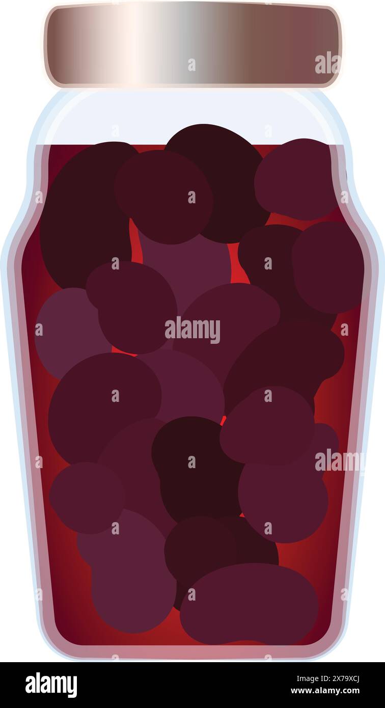 Graphique vectoriel d'un pot en verre scellé rempli de cerises conservées foncées Illustration de Vecteur Graphique vectoriel d'un pot en verre scellé rempli de cerises conservées foncées Illustration de Vecteur
