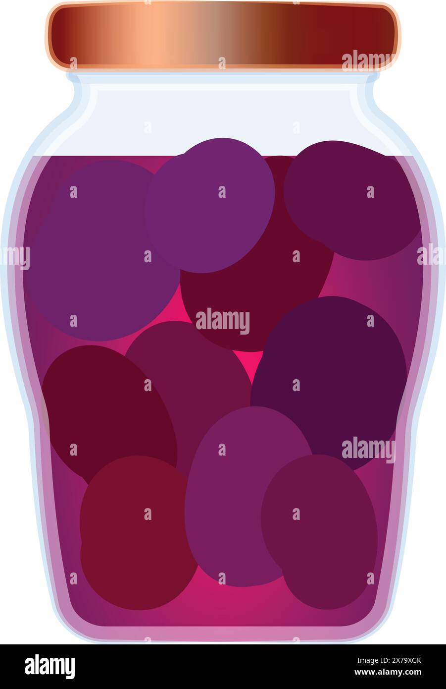 Graphique numérique d'un pot scellé rempli de prunes violettes, parfait pour les thèmes culinaires Illustration de Vecteur Graphique numérique d'un pot scellé rempli de prunes violettes, parfait pour les thèmes culinaires Illustration de Vecteur