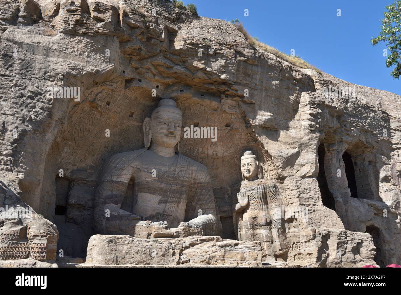 Grottes de grottes de Chine de Yungang Shanxi Banque D'Images