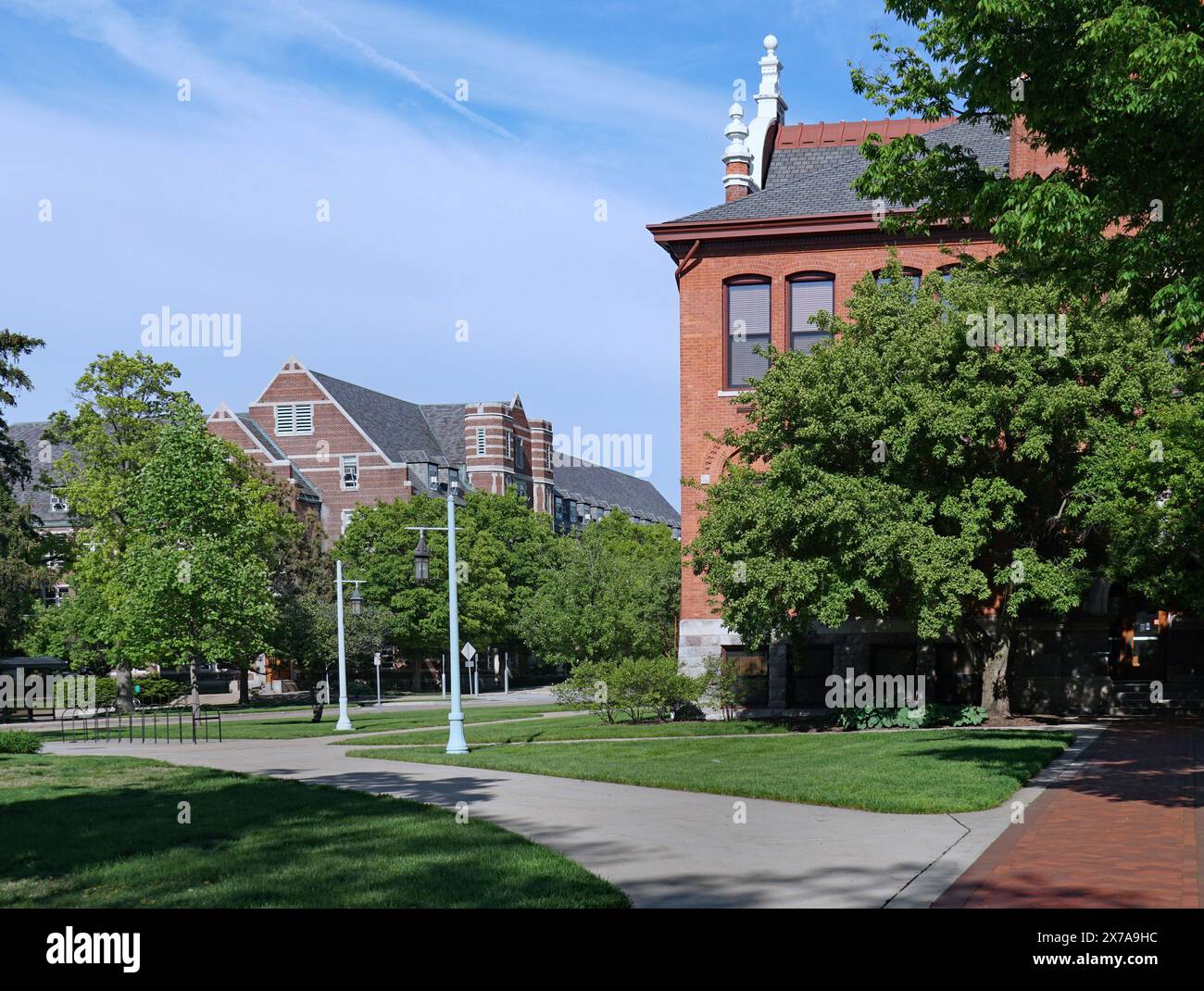 Bâtiment historique du XIXe siècle sur le campus de l'université d'État du Michigan Banque D'Images