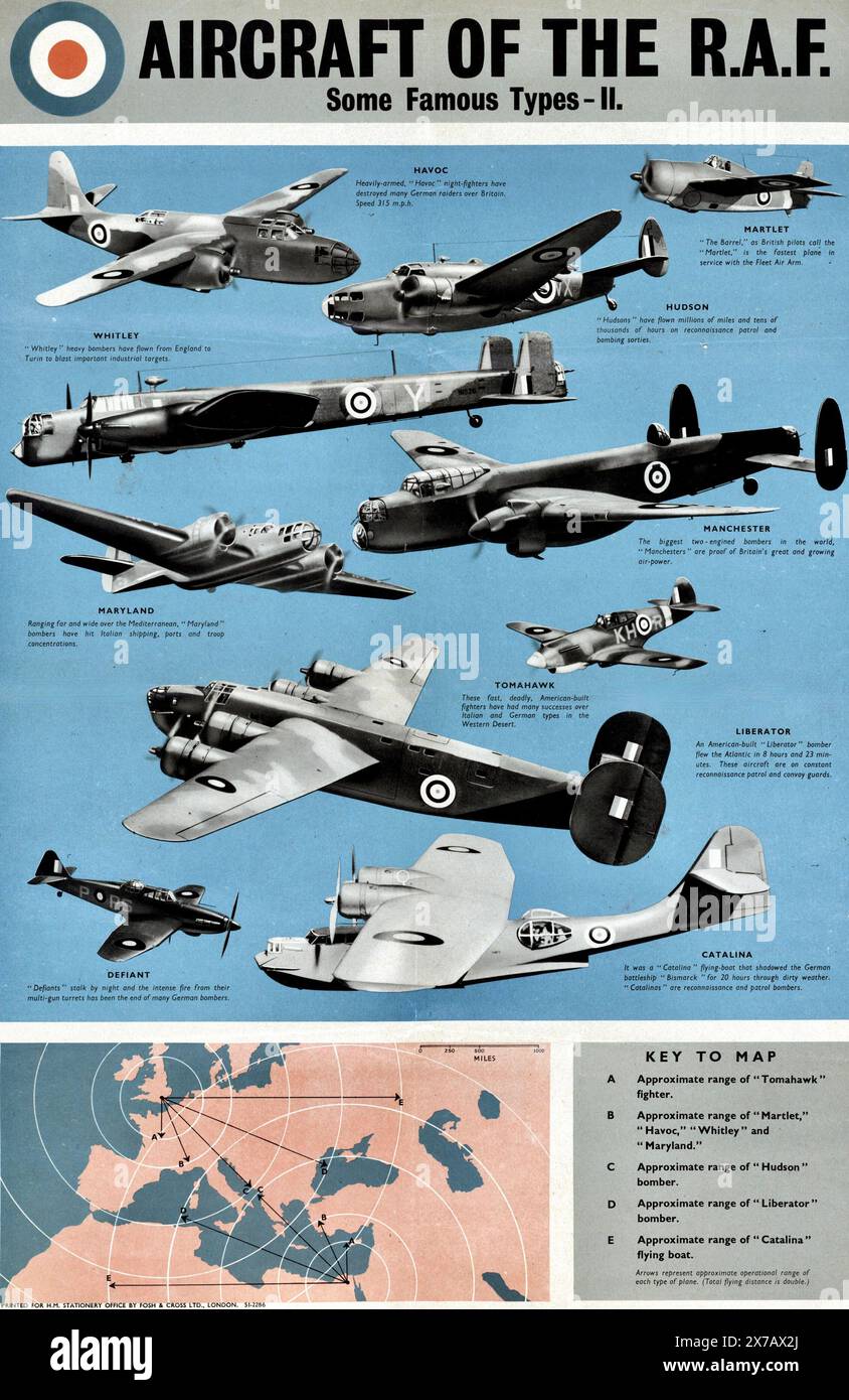 Avions de la RAF - c1941 Banque D'Images